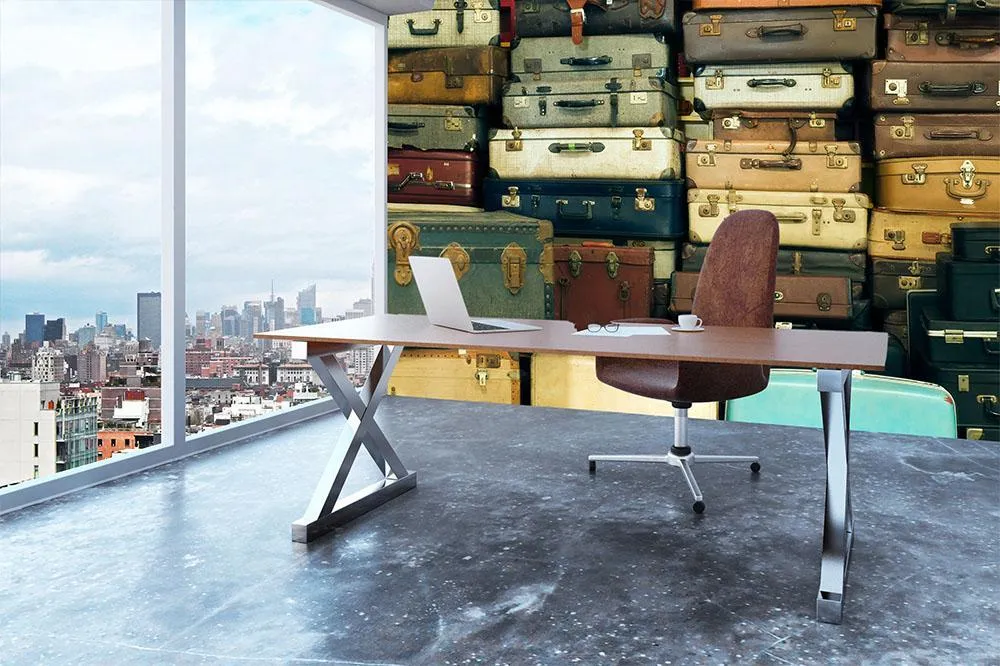 A lot of Old vintage suitcases Wall Mural Wallpaper