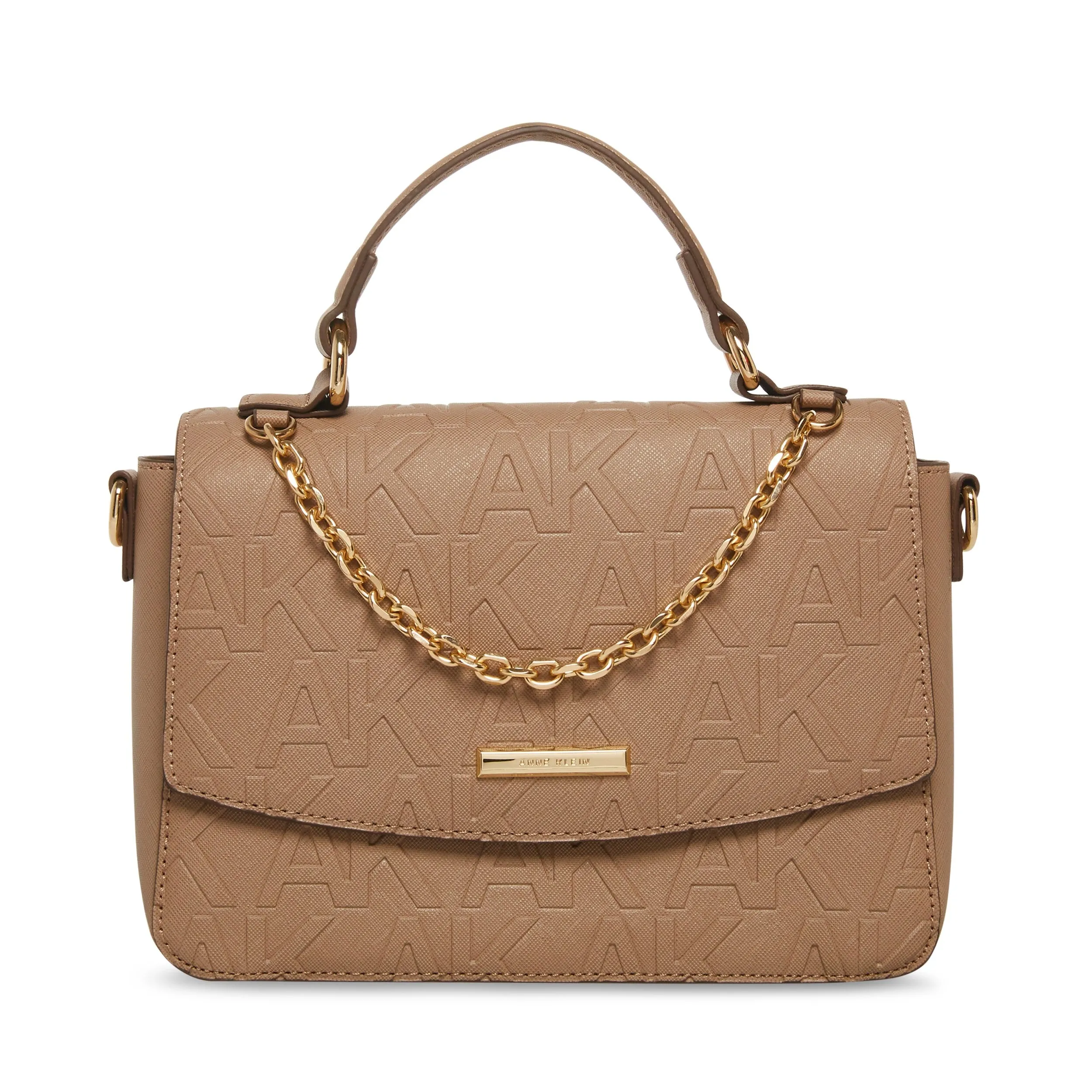 Anne Klein Embossed Flap Crossbody Satchel Handbag