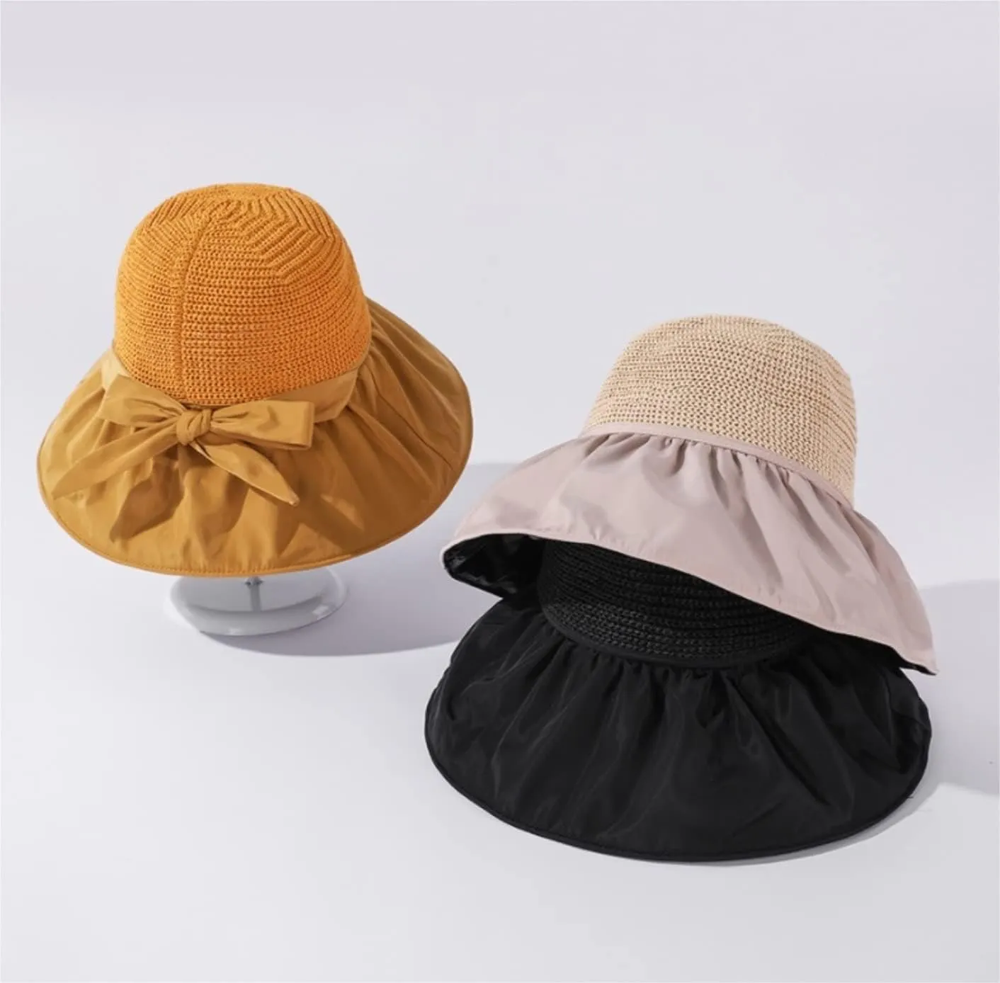 Beach Hat for Women Sun Hat Spring and Summer Sun Hat Wide-Brimmed Foldable Fisherman Hat Beach Hat Women Straw Hat
