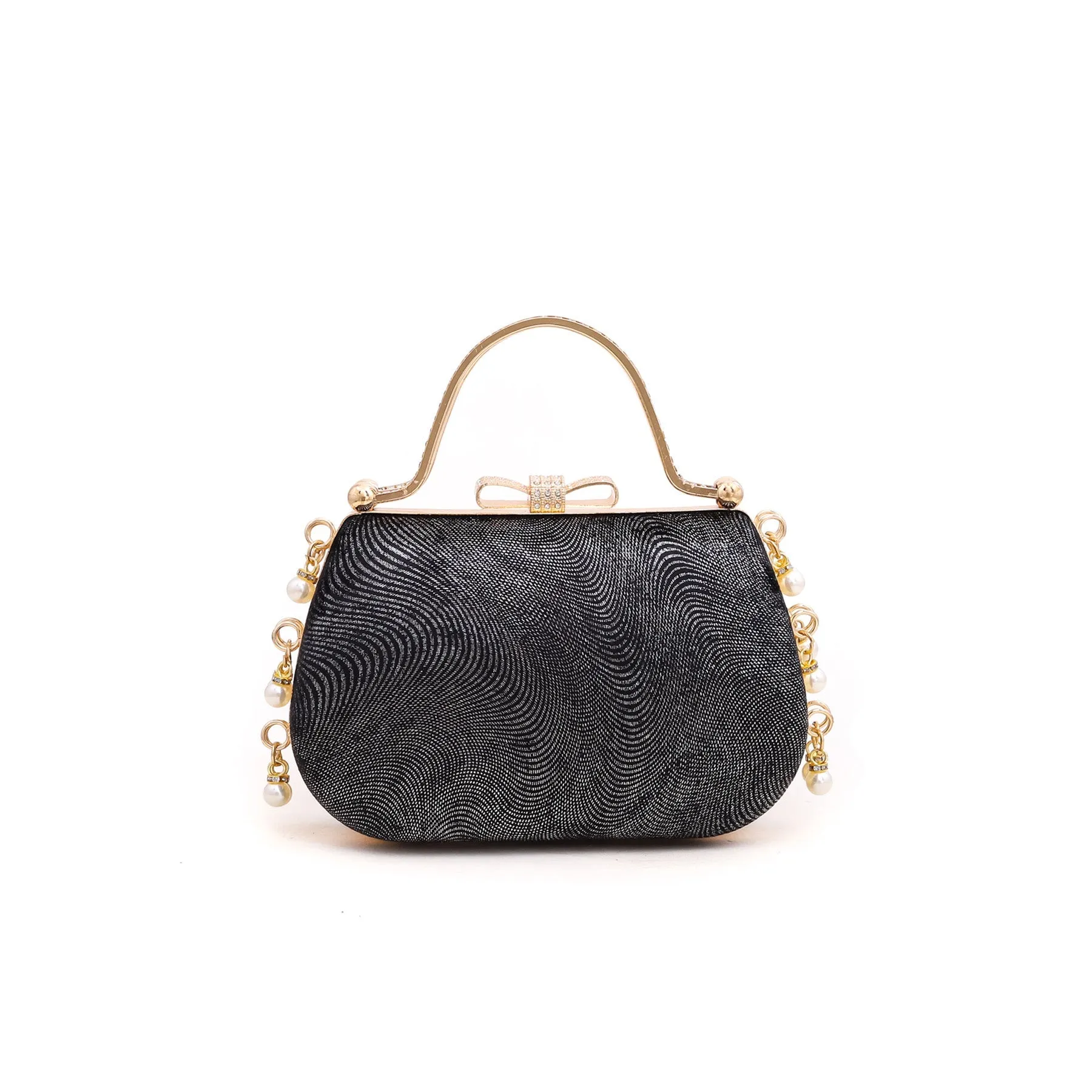 Black Fancy Clutch P15044