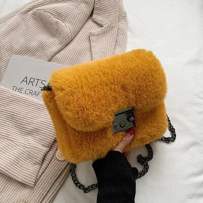 Christmas Gift DORANMI Soft Fur Flap Shoulder Bags For Women 2021 Winter Quality Bag Female Crossbody Buckle Bag Messenger Bolsa Feminina SB750