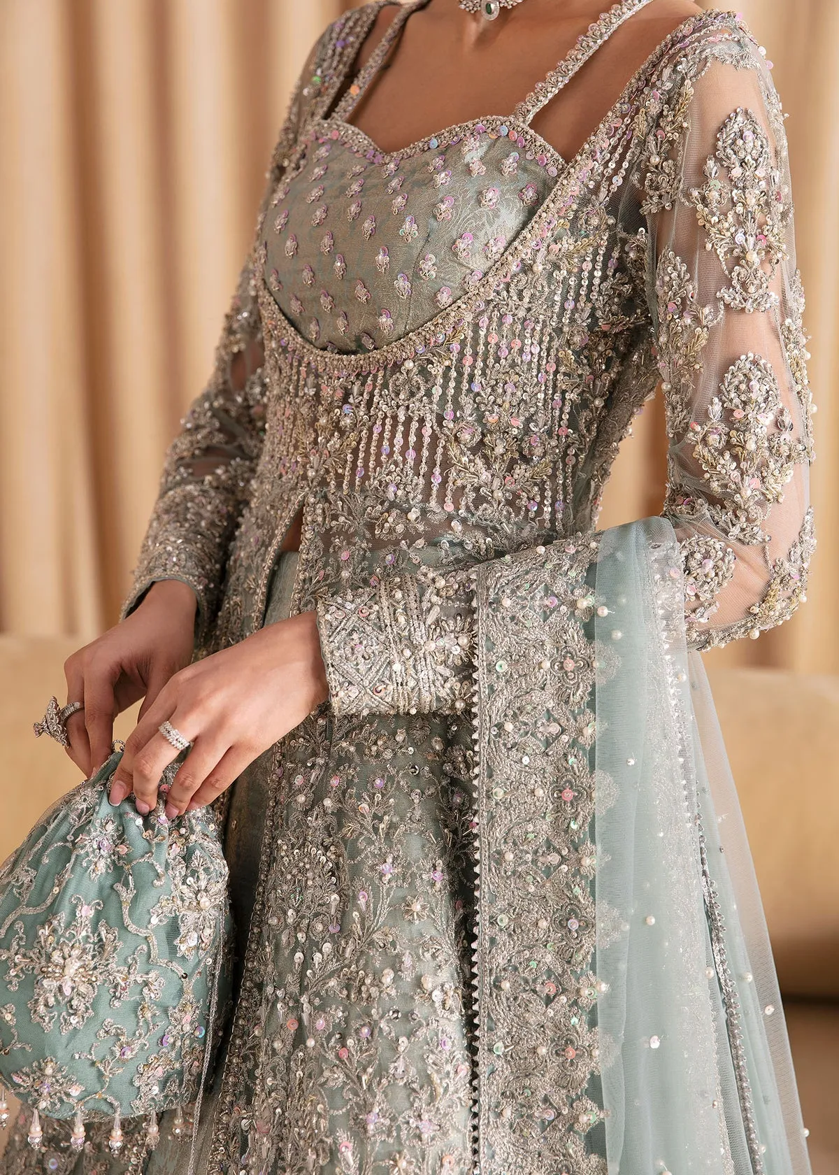 Elysian Blue Elegance Bridal Lehenga