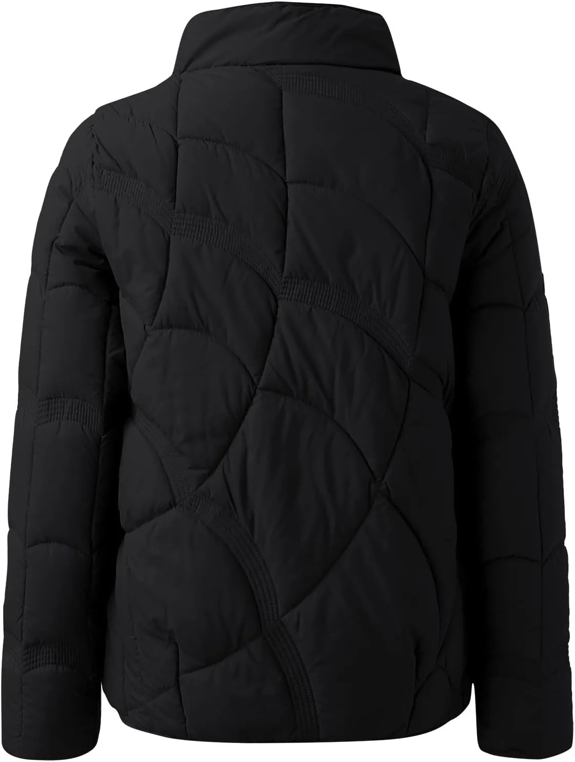 Fashion Solid Winter Button Padded Jacket for Womens Casual Loose Insulated Padded Coat Long Sleeve Pockets Overcoat