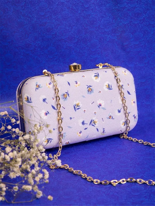 Floral Lavender Box Clutch