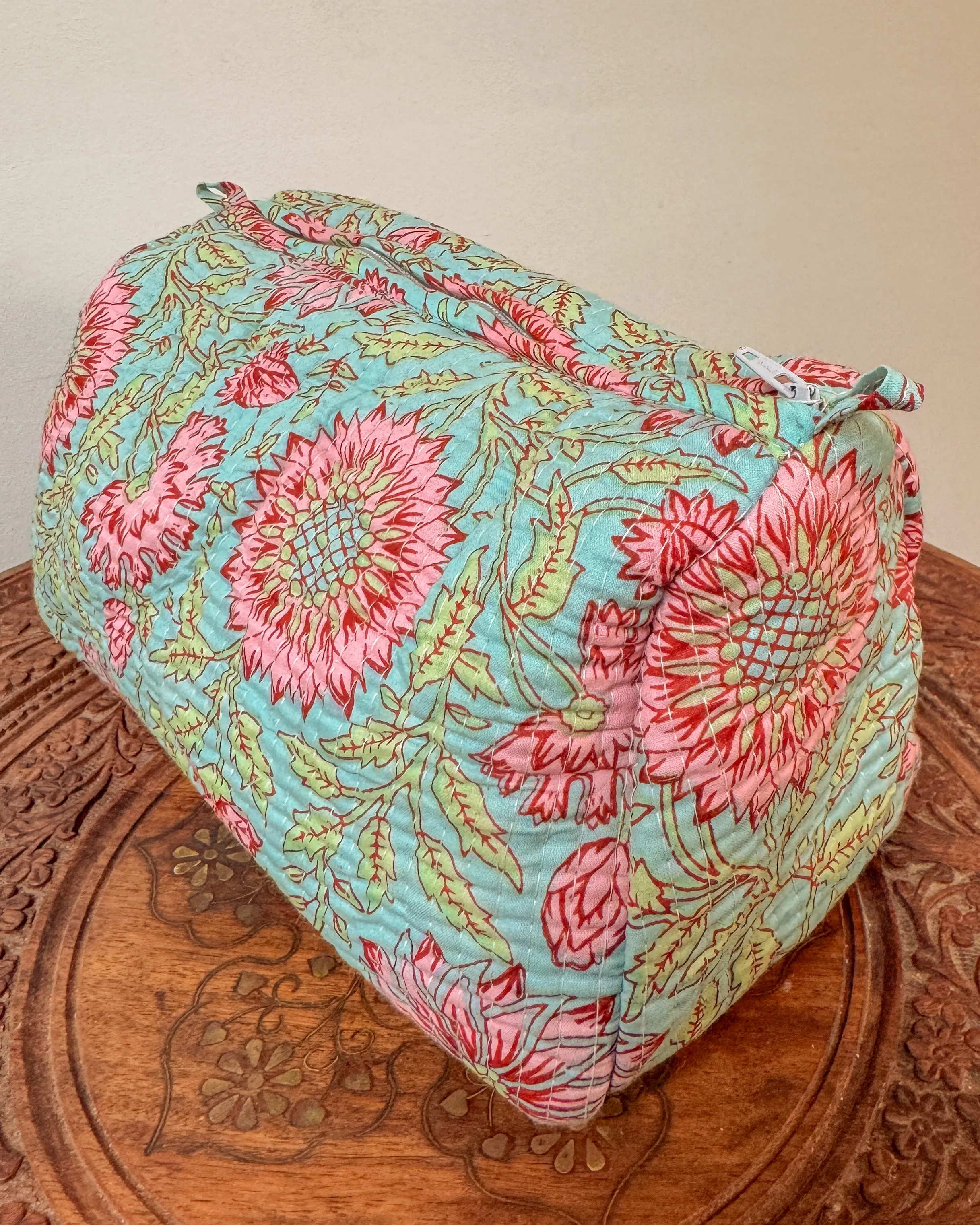 Light blue l Handmade Quilted Cotton Bag
