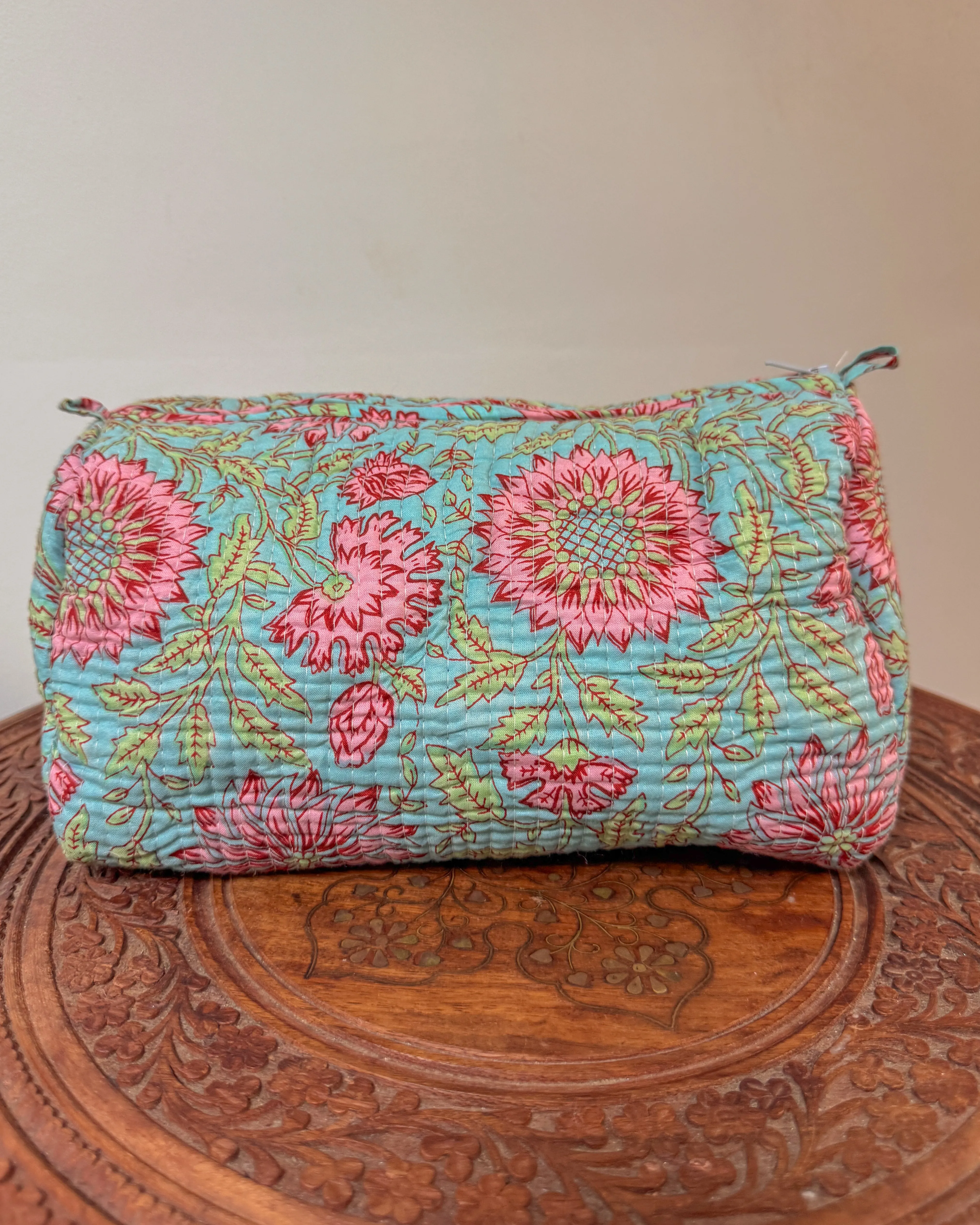 Light blue l Handmade Quilted Cotton Bag