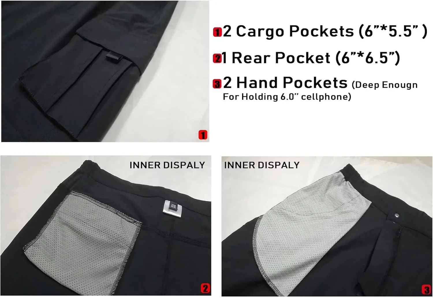 MAGCOMSEN Men's Hiking Pants 5 Large Pockets Convertible Zip Off Quick Dry Lightweight Fishing Cargo Work Pants