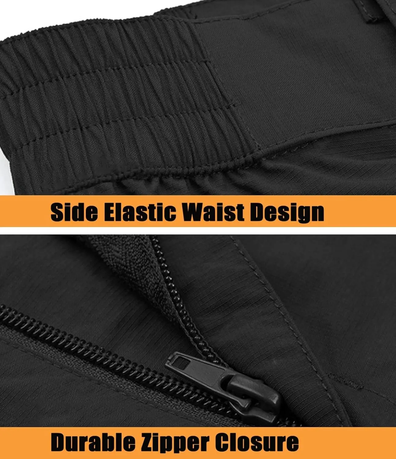 MAGCOMSEN Men's Hiking Pants 5 Large Pockets Convertible Zip Off Quick Dry Lightweight Fishing Cargo Work Pants