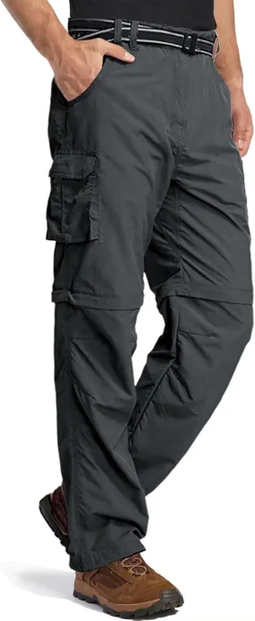 MAGCOMSEN Men's Hiking Pants 5 Large Pockets Convertible Zip Off Quick Dry Lightweight Fishing Cargo Work Pants
