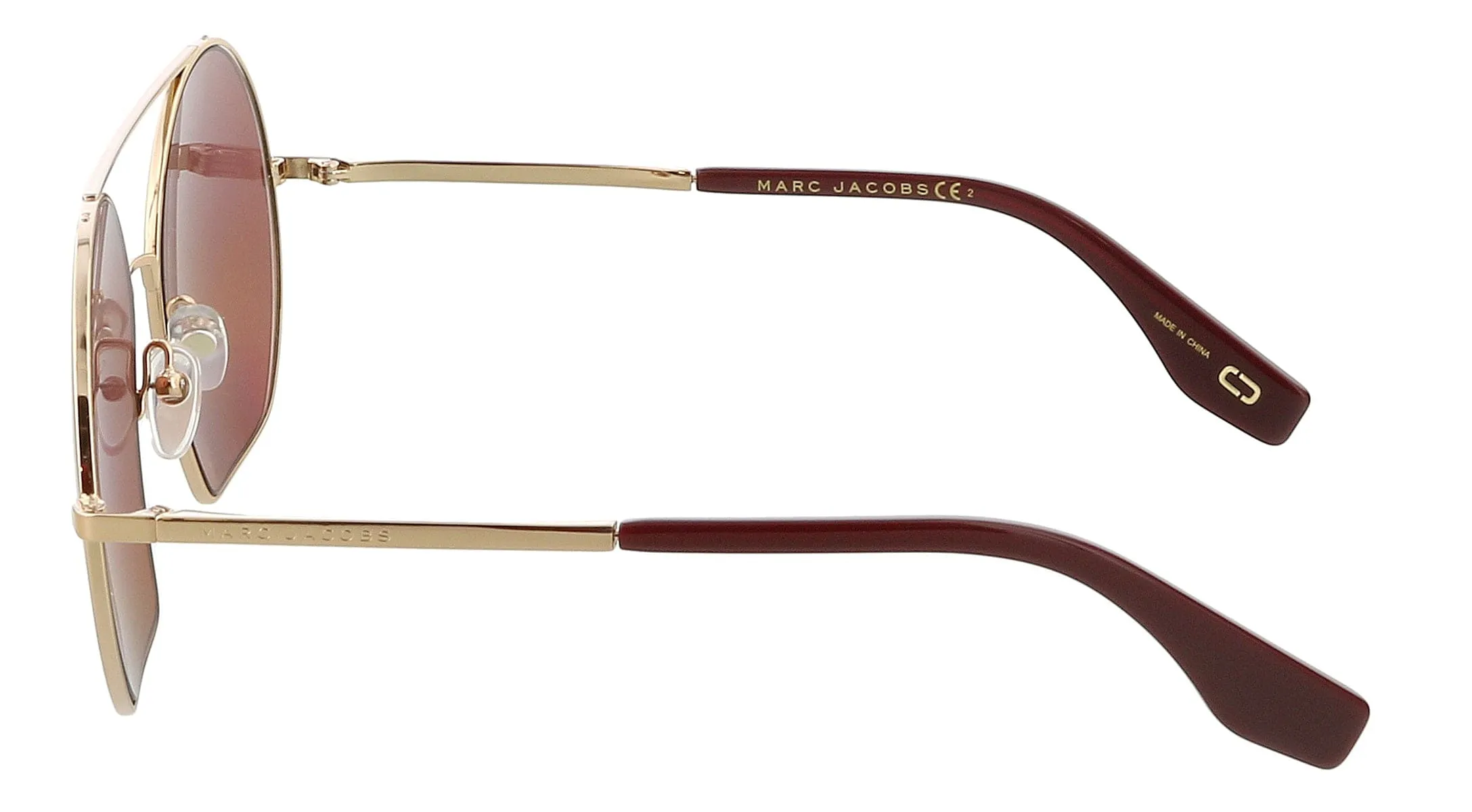 Marc Jacobs MARC325S 0NOA Gold Burgundy Round Sunglasses