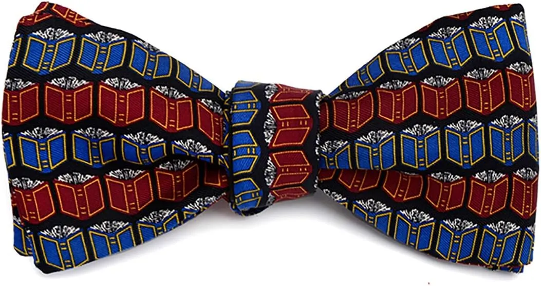 Men's Books and Literature Self-Tie Silk Bow Tie, Made in USA