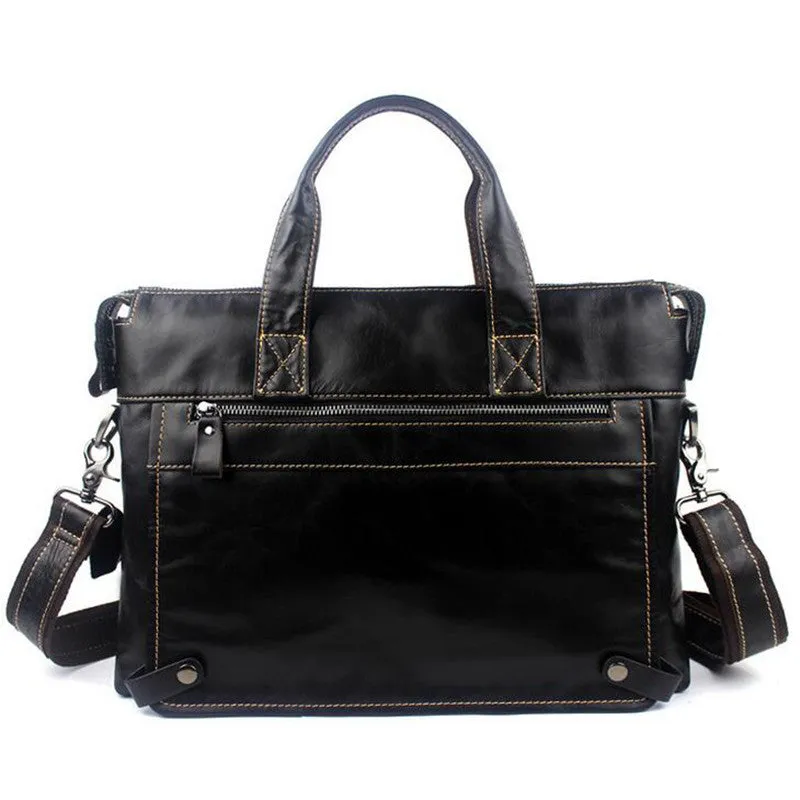 Men's Casual Genuie Leather Tote Bag