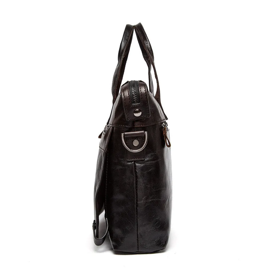 Men's Casual Genuie Leather Tote Bag