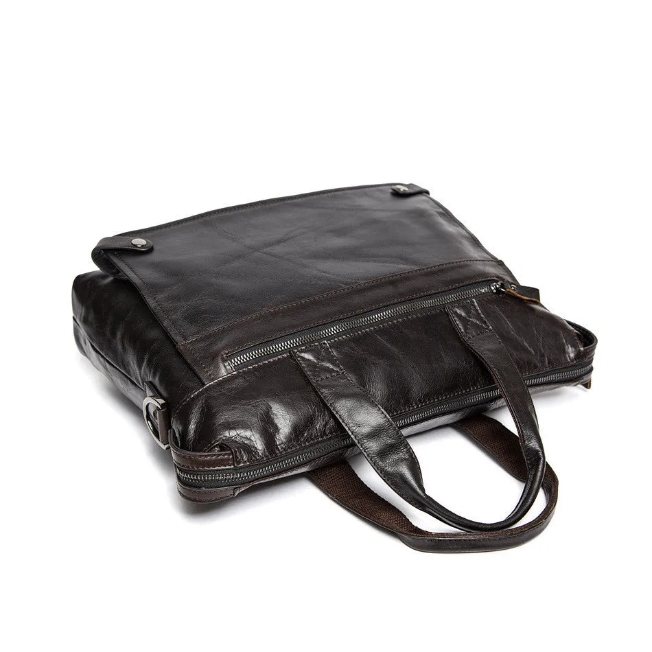 Men's Casual Genuie Leather Tote Bag