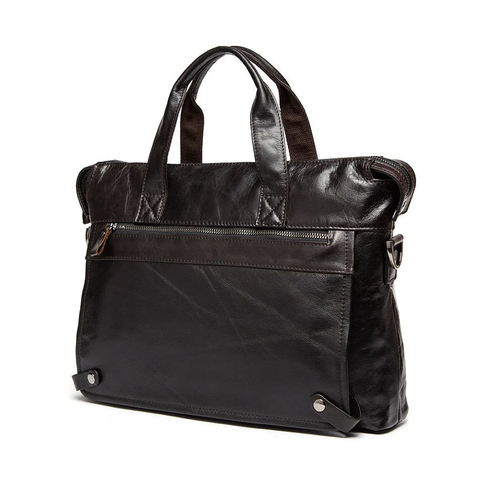 Men's Casual Genuie Leather Tote Bag