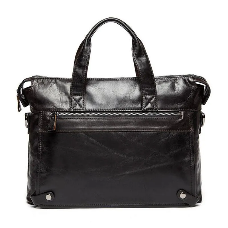 Men's Casual Genuie Leather Tote Bag