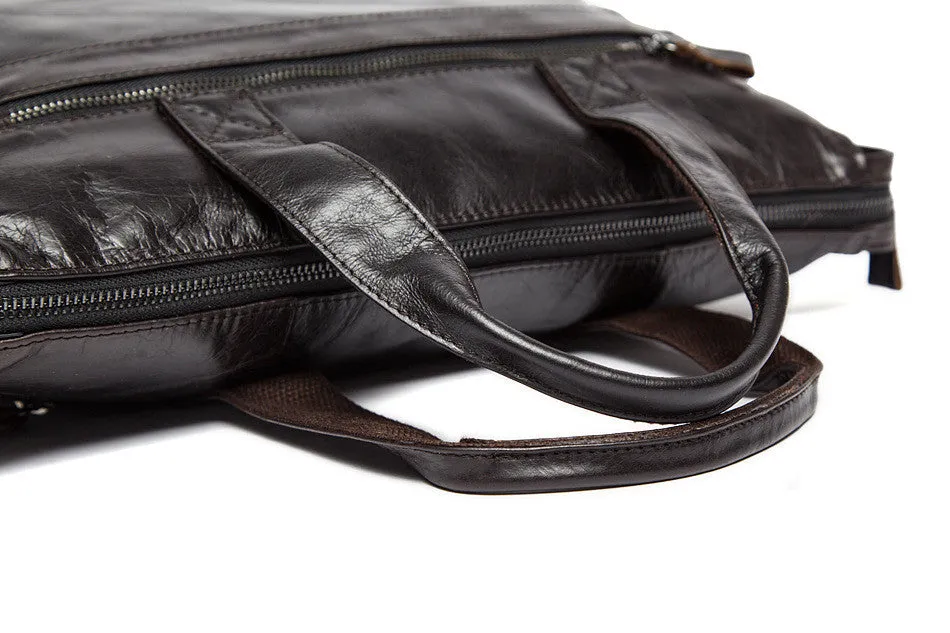 Men's Casual Genuie Leather Tote Bag