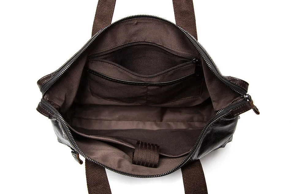 Men's Casual Genuie Leather Tote Bag