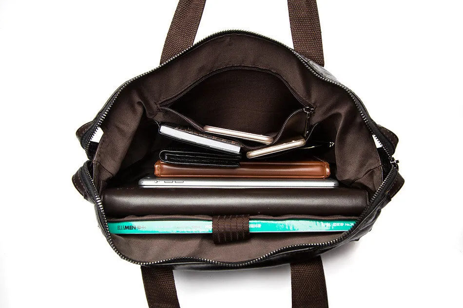 Men's Casual Genuie Leather Tote Bag