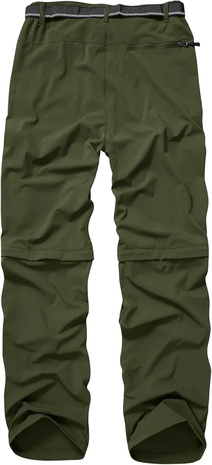 Mens Hiking Pants Convertible Quick Dry Lightweight Zip Off Outdoor Fishing Safari Pants