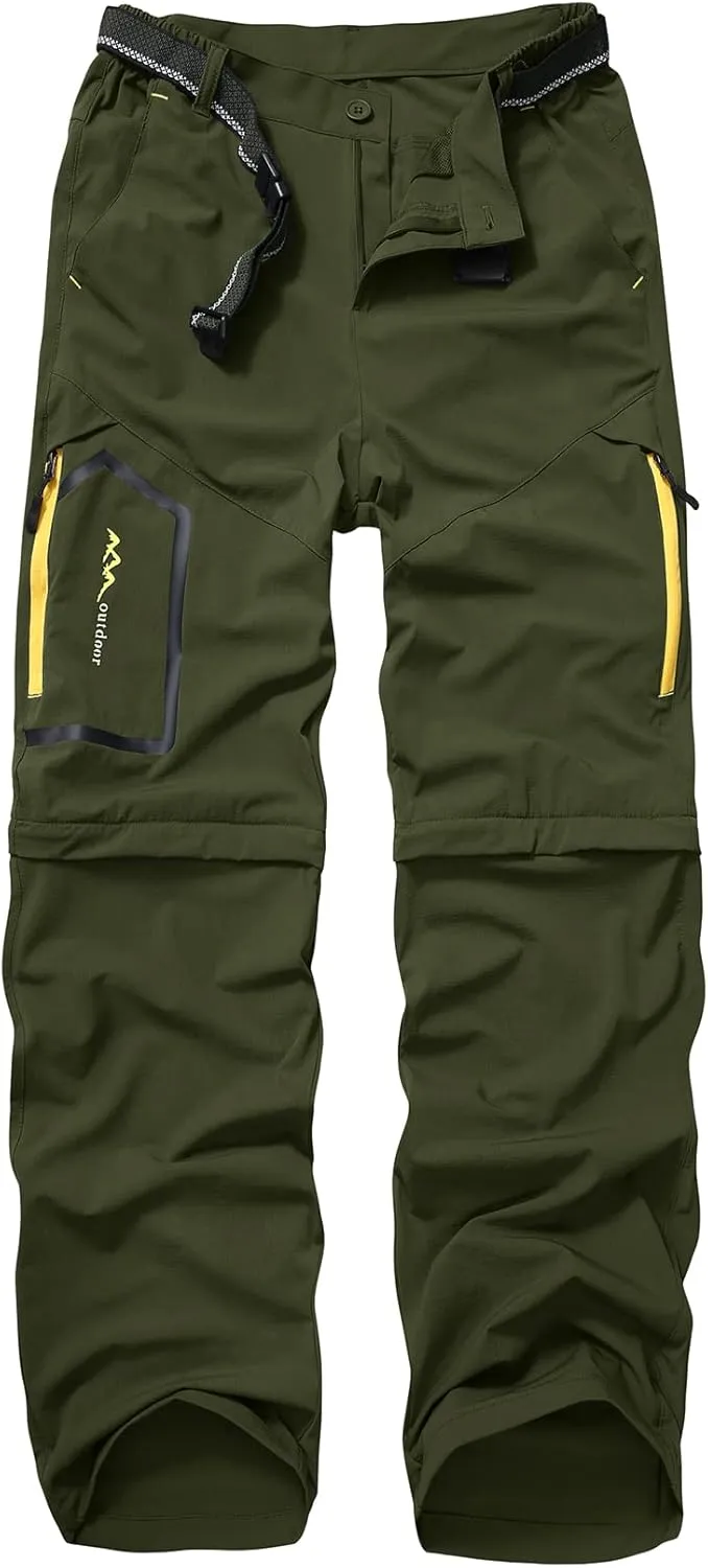 Mens Hiking Pants Convertible Quick Dry Lightweight Zip Off Outdoor Fishing Safari Pants