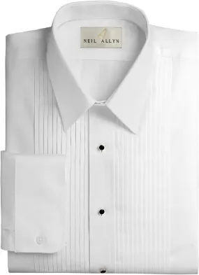 Mens Tuxedo Shirt Poly/Cotton Laydown Collar 1/4 Inch Pleat