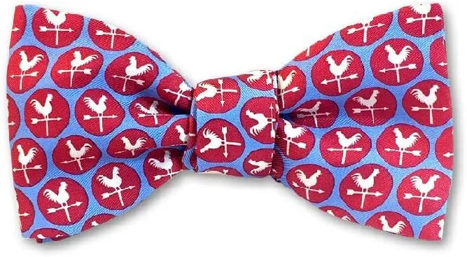 Men's Weather Vane Self Tie Silk Bow Tie in Red, Made in USA