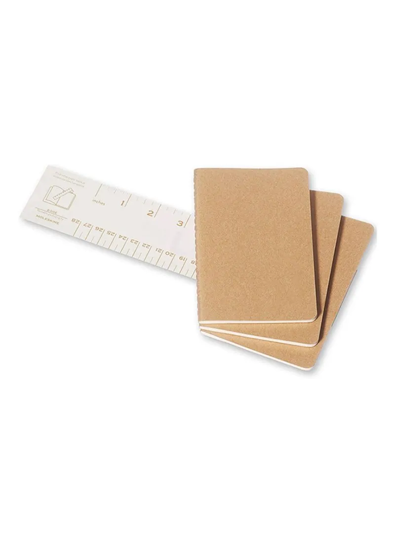 Moleskine Cashier Plain Extra Large Size Set of 3 kraft Brown