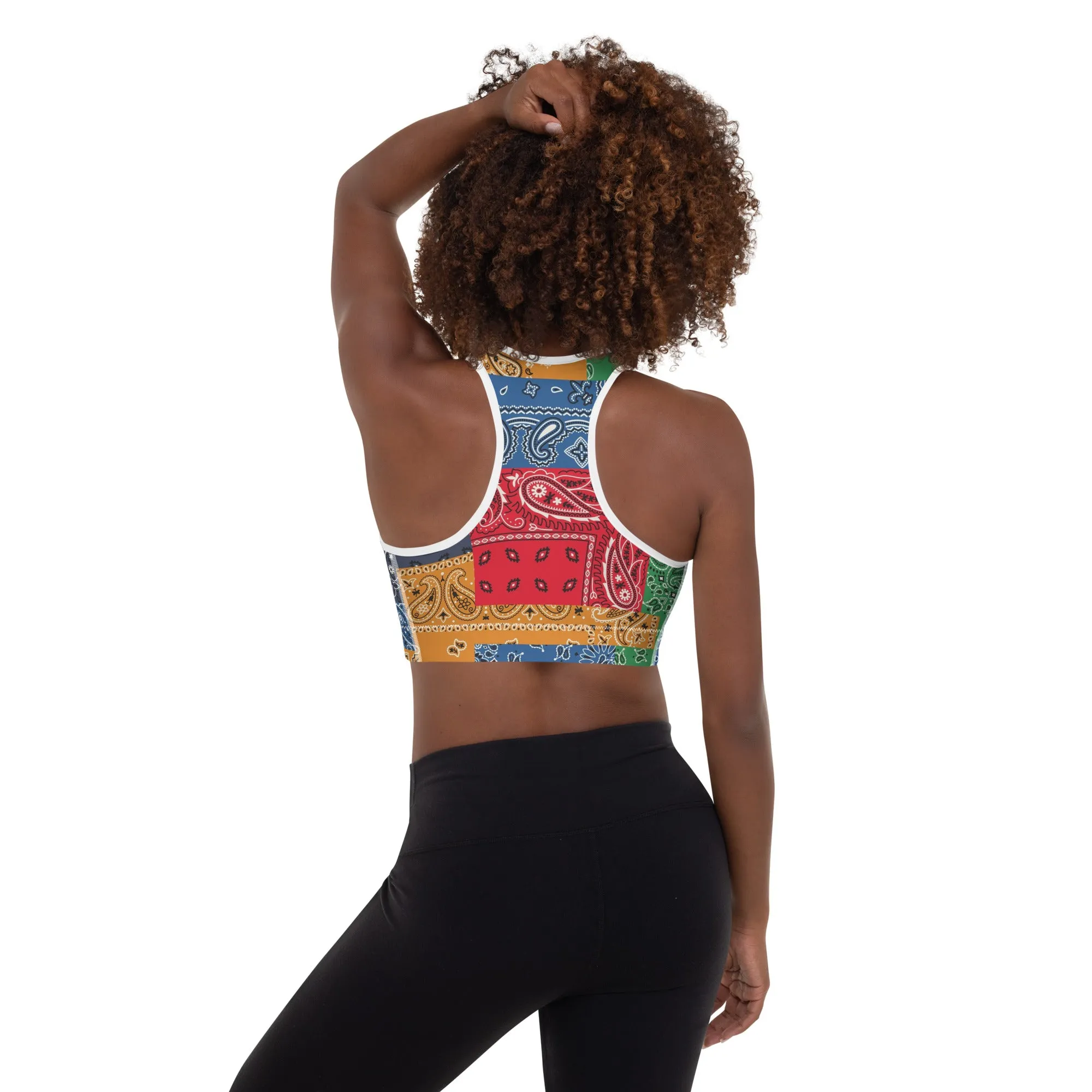 Paisley Bandana Padded Sports Bra