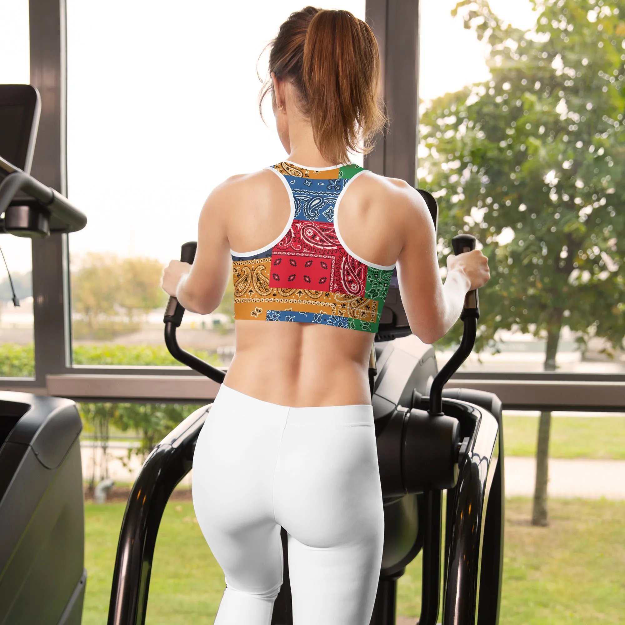 Paisley Bandana Padded Sports Bra