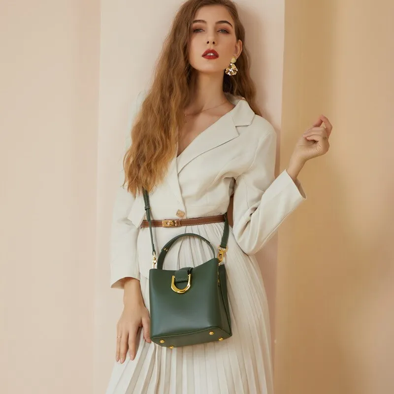 Purpdrank - Women Handbag 100% Genuine Leather HandBag Casual Cross Body Real Leather woman Messenger Bag Lady Shoulder Bags Totes handtas