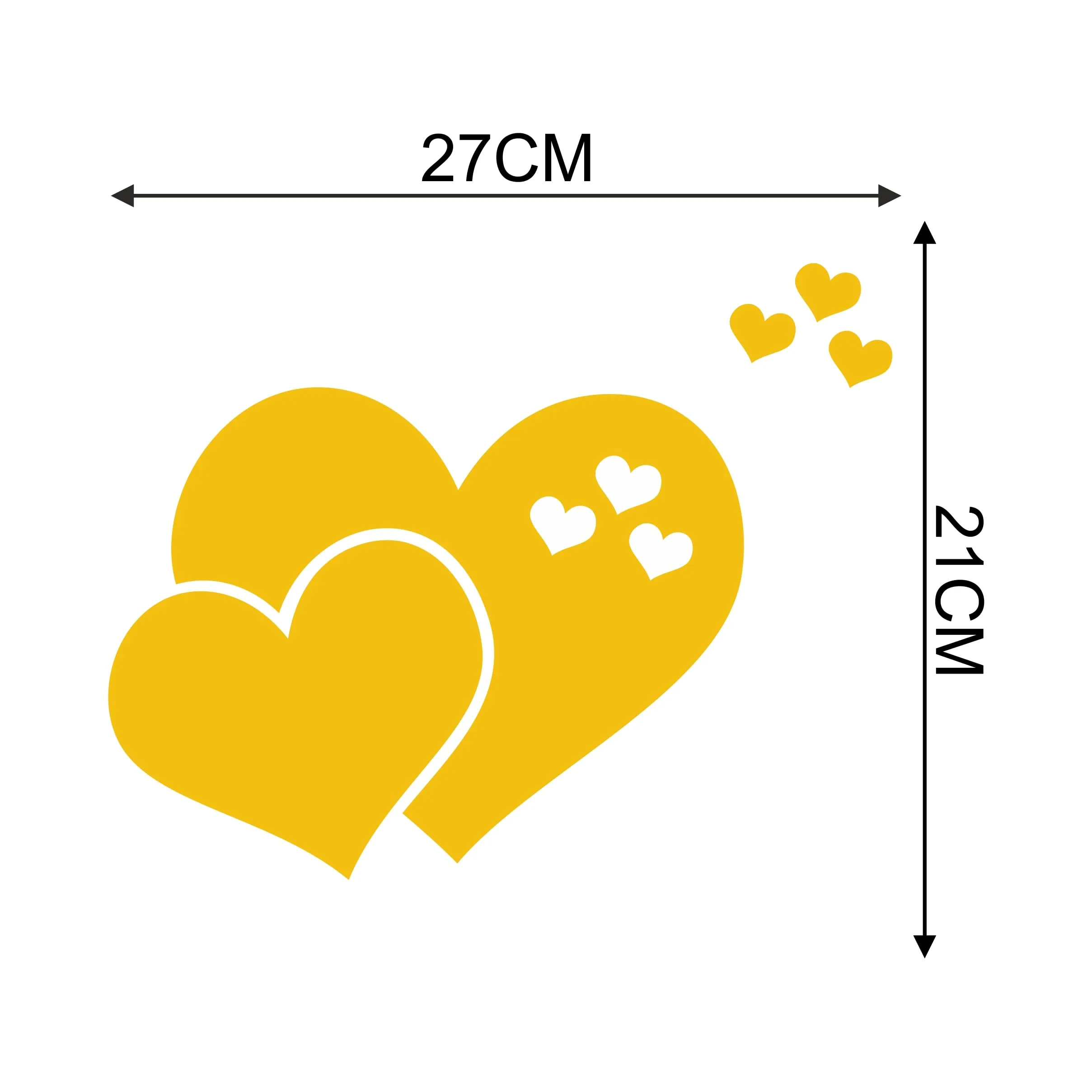 rawpockets Heartin Love Little Hearts Gold 3D Acrylic Self Adhesive Mirror Sticker