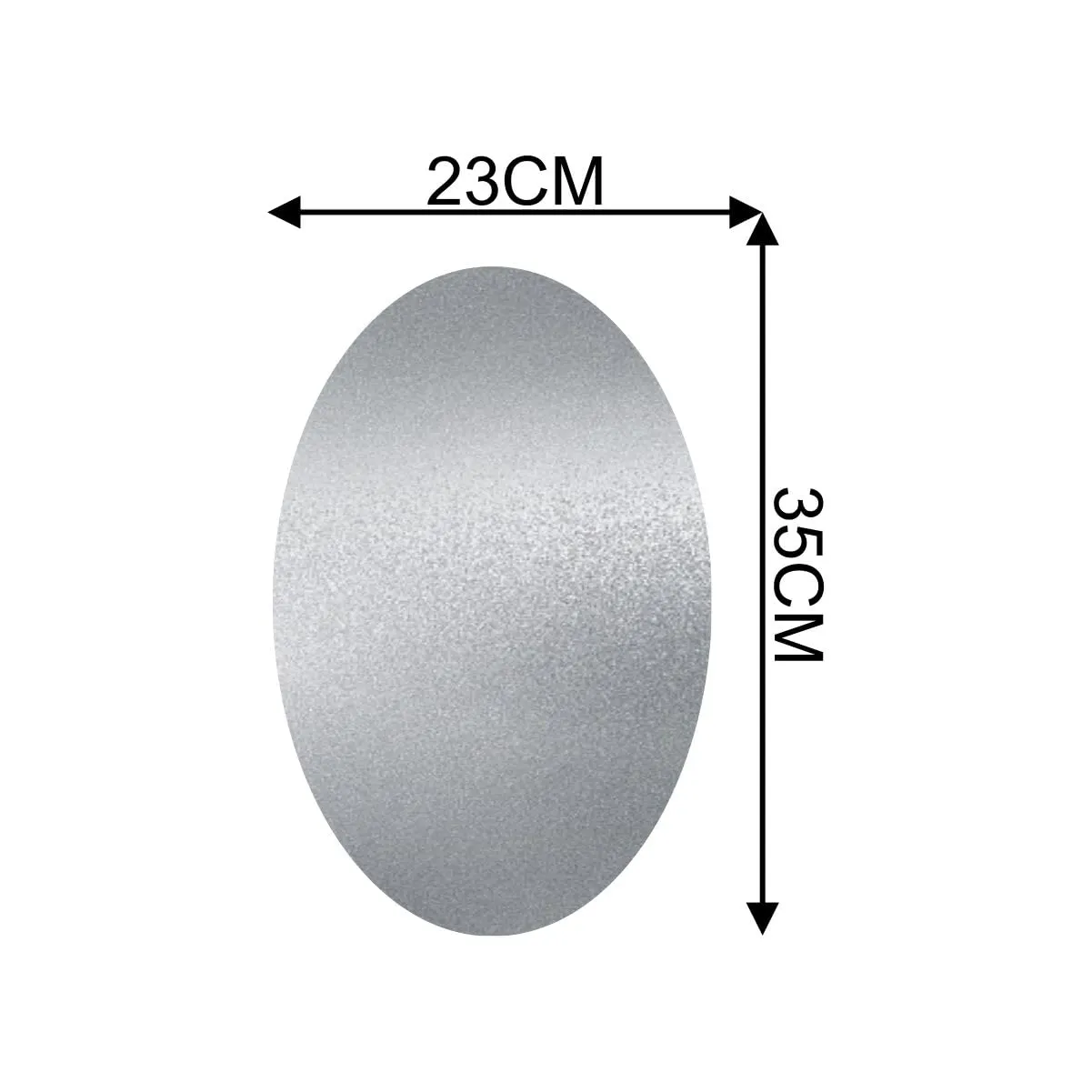 Rawpockets Oval 3D Acrylic Silver Self Adhesive Mirror Sticker