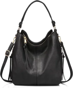 Realer Hobo Crossbody Bags for Women Designer Leather Hobo Handbags Retro Large Size Shoulder Bag Bucket Purse