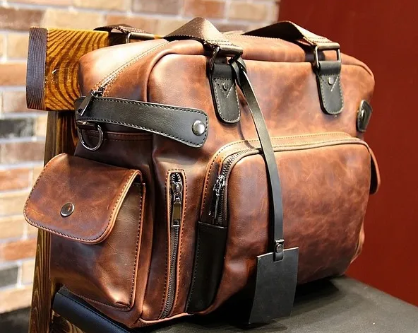 Retro PU Leather Tote Bag For Men