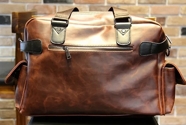 Retro PU Leather Tote Bag For Men