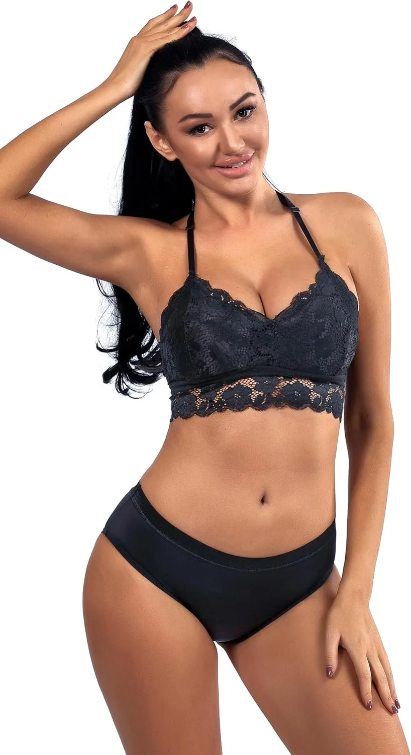 Women Lace Bralettes Wireless Padded Bra
