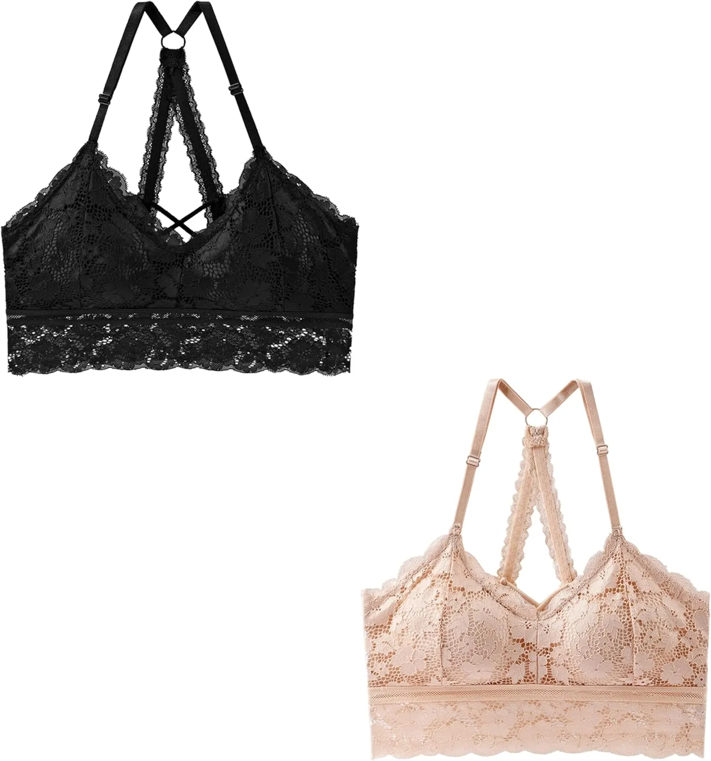 Women Lace Bralettes Wireless Padded Bra